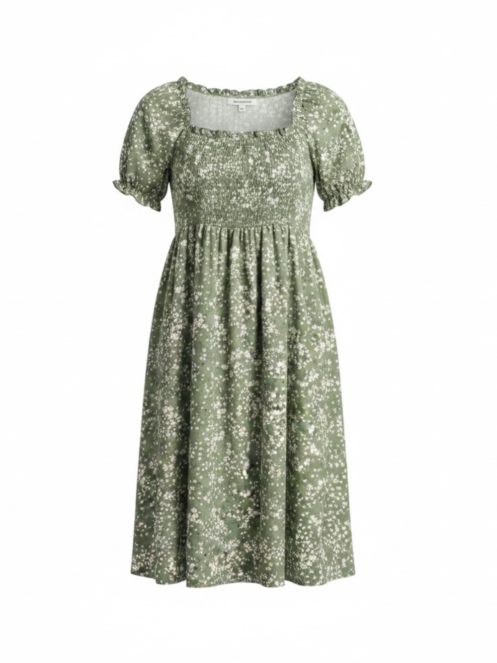 No Boundaries Girls Floral Babydoll Dress L 12-14 Green Daisy Cottagecore